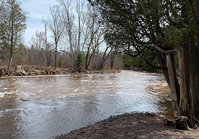 river beyond falls