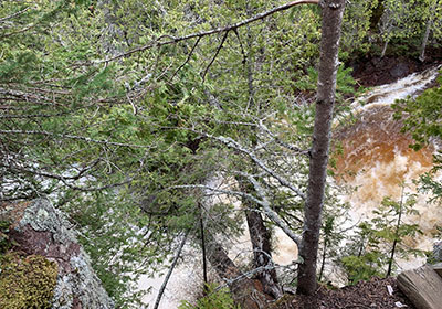 Looking down on river from cliff