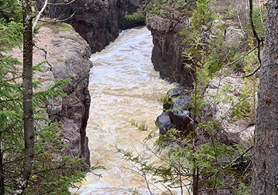 High above river