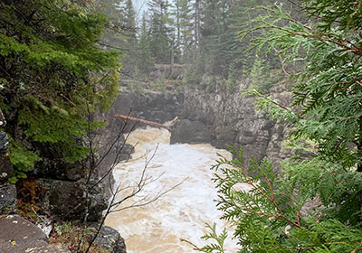 Mist comes off river