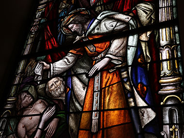 Stained glass window in St. Louis Cathedral