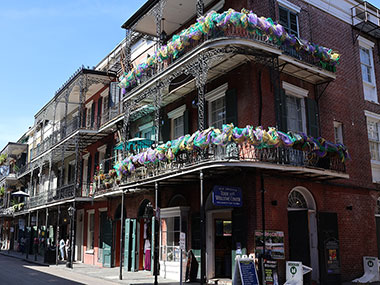 Flowers surround balcony