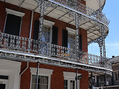 Curved balcony on a street corner