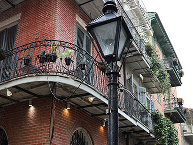Street lamp in front of building