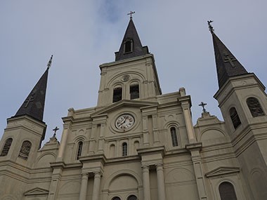 St. Louis Cathedral from sidewalk in front