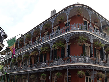 Balconies have rounded edges around a corner