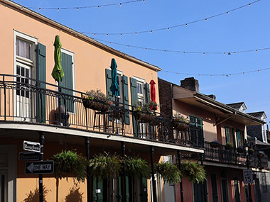 Two story pink building