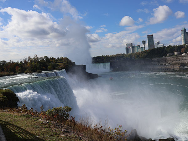 Morning light shines on Niagara Falls as viewed from American side