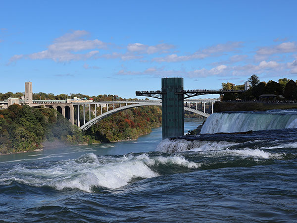Niagara Falls with bridge in background