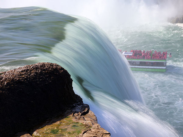 Boat nears falls