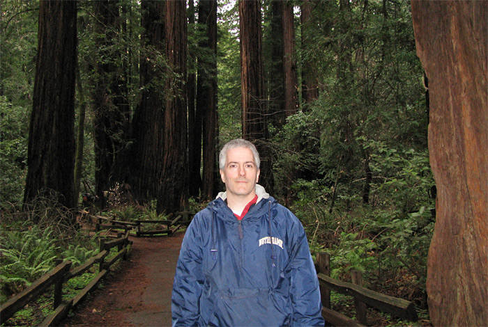 Pat on path in Muir Woods