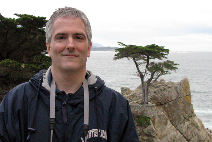 Pat with Lone Cypress on Seventeen Mile Drive