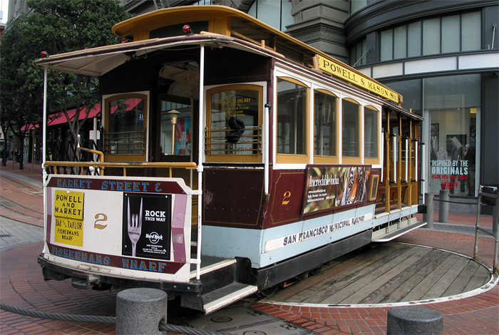 Cable car turning around