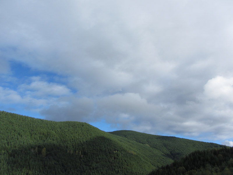 Clouds over the hills at Mount St. Helens