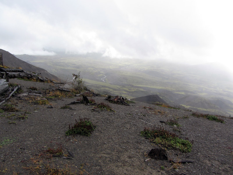 Fog rolling over Mount St. Helens