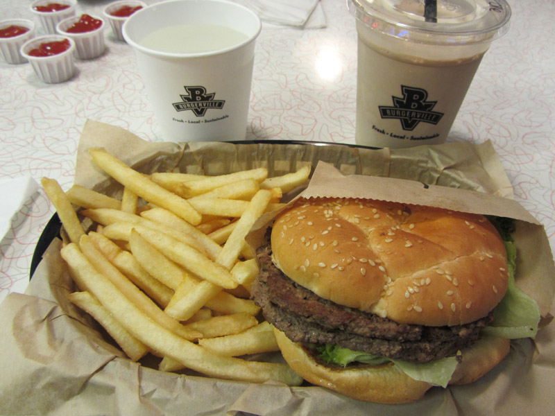 Hamburger at Burgerville in Portland