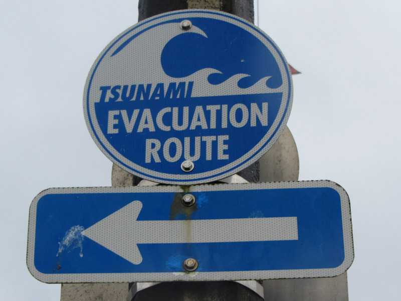 Tsunami evacuation sign