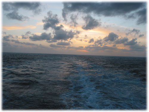 Sunset from the back of the Coral Princess