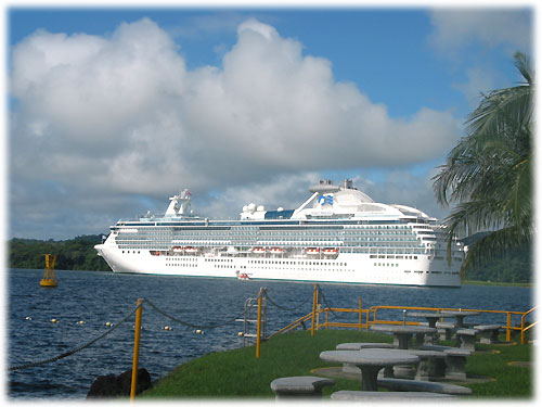 View of Coral Princess from shore