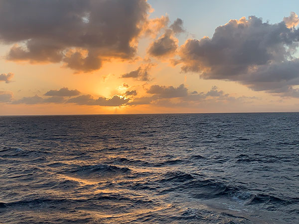 Waves at sunset