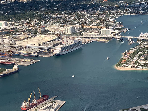 Caribbean Princess from Airplane