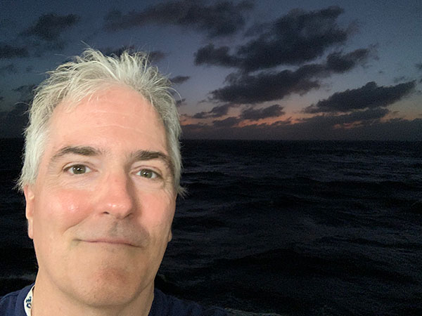 Pat as the sun is setting