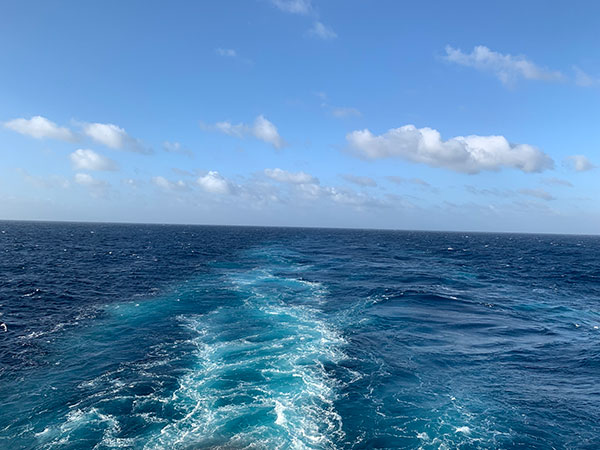 View of ocean from back of vote
