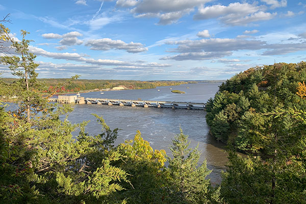 Dam and locks