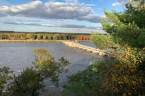 Closeup of dam