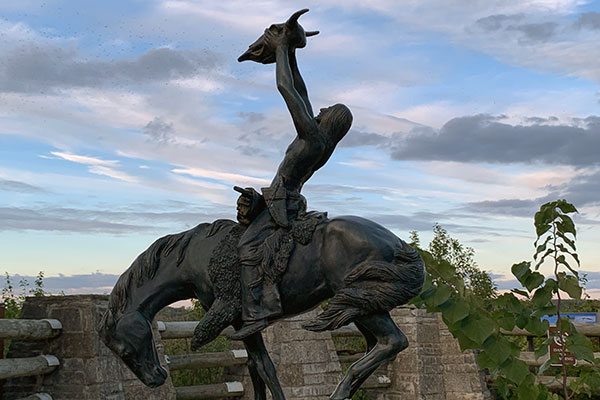 Statue of man on horse