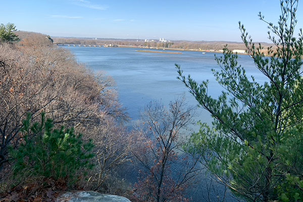 No Clouds over river and dam