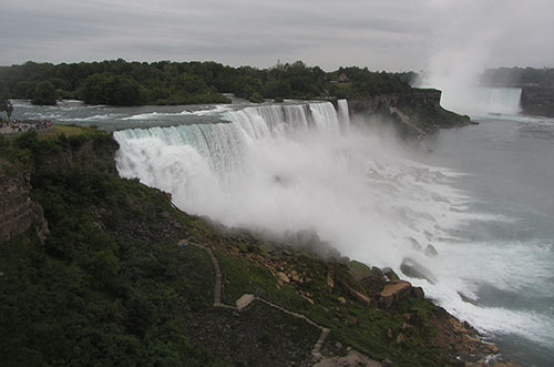 Path by waterfall