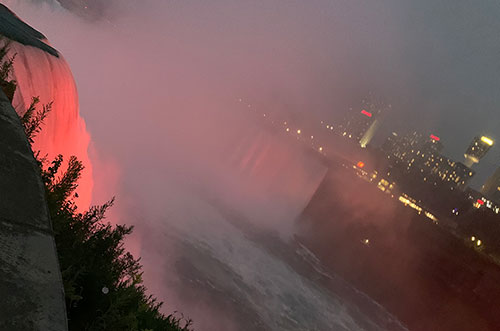 Nighttime at the falls