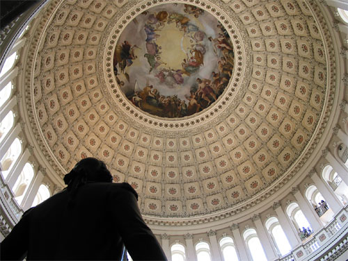 Statue under the Capitol dome