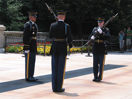 Changing of the guard at the Tomb of the Unknown Soldier