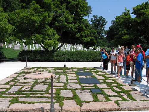 People paying respects of grave of John F. Kennedy