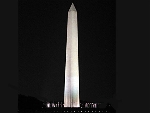 Washington Monument at night